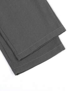 Manfinity Mode Men's Casual Business Pleated Slant Pocket Trousers - Grey - View 4