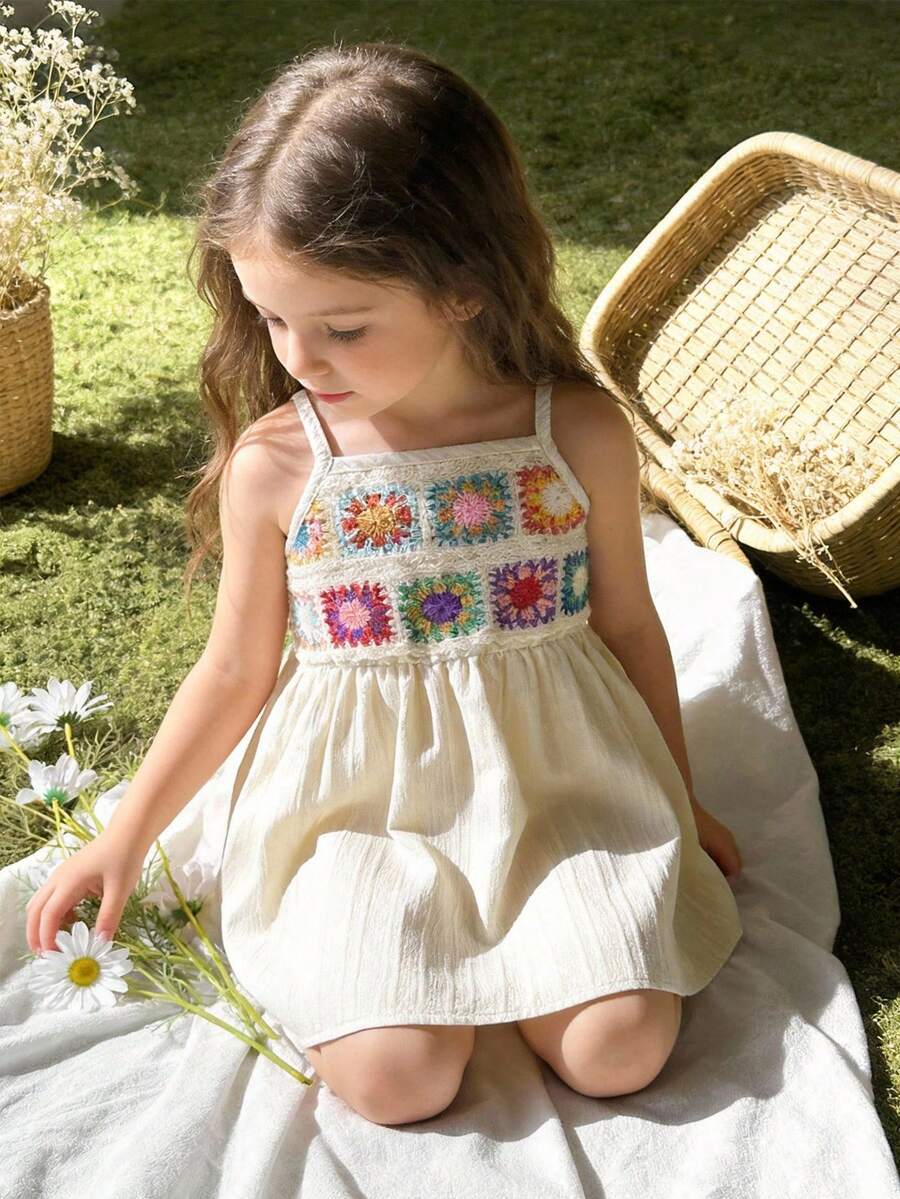 Vintaside Kids Vestido de tirantes de moda para bebé niña, adecuado para viajes al aire libre, campamento y vacaciones en primavera y verano