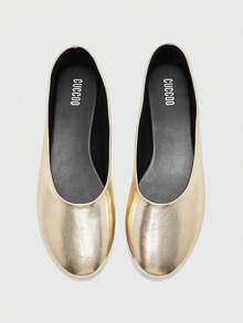 CUCCOO BIZCHIC Women's Casual Buckle Design Everyday Versatile Shoes - Gold - View 2