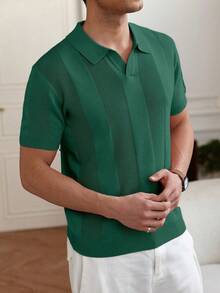 Manfinity Homme 2件装男士休闲商务日常通勤短袖Polo领针织衫，夏季 - 彩色 - 查看 4