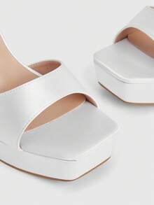 CUCCOO LuxiPop Women's High Heels, Sandals, Thick Heels And Thick Soles, Sexy Women's Shoes, Nightclub Party Style, Suitable For Spring And Summer, Vacation Wear, A Must For Travel, 2000's Style - White - View 4