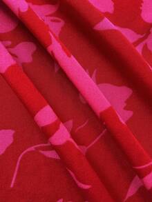 Viva Relle 大码女式优雅印花无肩带领口设计面料收腰荷叶边下摆迷你连衣裙，适合派对和聚会等场合。 - 彩色 - 查看 8