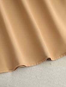 GlowEve CURVE Set da 2 pezzi per taglie forti: maglietta a maniche corte e gonna plissettata, casual per tutti i giorni/pendolarismo, primavera/estate/autunno - Beige - Visualizzare 4