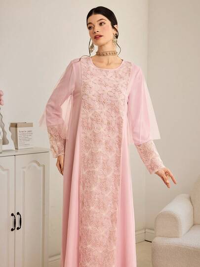 Al Najma Women's Turkish Maxi Dress, Traditional Arabic Long Robe