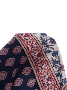 Elenzga Vestido de verano para mujer de talla grande, cuello cuadrado, manga corta con cordón en la cintura, vestido floral con estampado retro, conjunto de playa para mujer, vestido de color albaricoque de talla grande, vestido de lunares de talla grande, adecuado para primavera, Día de San Valentín, fiesta, invitada de boda, graduación, vacaciones, vestido elegante para mujer, vestido casual para mujer, vestido formal, conjunto para exteriores para mujer - Albaricoque - Ver 4
