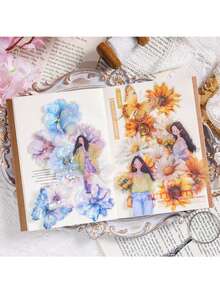 5-Piece Flower View Laser Sticker Set | 60 Pcs Waterproof PET Shell Light Journal Supplies - multicolor - View 9