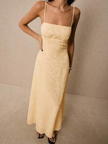 Poéselle Đầm hè không tay hở lưng dành cho nữ - Màu vàng - Xem 6