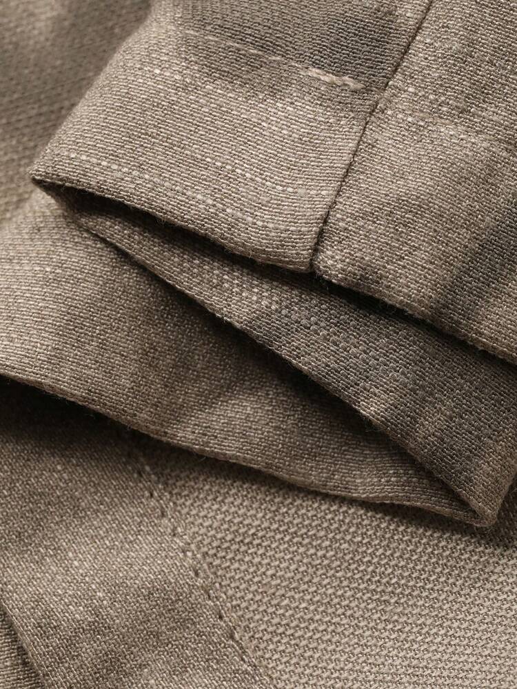 Women's Textured Print V-Neck Cinched Waist Vest And Loose Wide-Leg Pants 2-Piece Casual Elegant Set