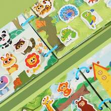 3D Animal Sticker Interactive Toy, Interactive Game Quiet Busy Book, Reusable, Animal Sticker Themed Shapes, Children's Cognitive 3D Stickers, Parent-Child Interactive Sticker Toy - Multicolor - View 3