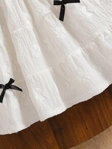 SHEIN 女婴休闲度假针织连衣裙，适合旅行 - 白色 - 查看 7