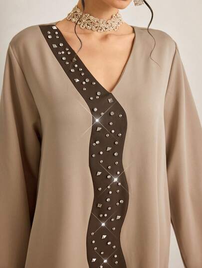 Al Najma 新款中东风格棕色优雅正式女式长袍