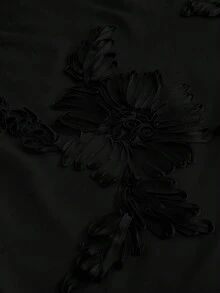 Siren Gaze Đầm ngắn gợi cảm không tay, cổ chữ V sâu, lưng hở, chất liệu jacquard dành cho nữ. - màu đen - Xem 6