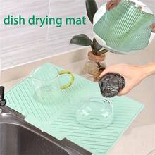 1PC Silicone Dish Drying Mat, (Large, Medium, Small), Non-Slip Anti-Shock Noise-Reducing Mat, Desktop Insulation Pad, Foldable Draining Mat, Rollable Draining Mat, Heat-Resistant Pot Mat, Silicone Drying Mat, Multi-Function Draining Mat, Holiday Gift, Kitchen Accessory, Desktop Accessory - Multicolor - View 9
