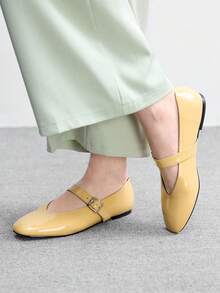 CUCCOO BIZCHIC Women's Fashion Commuter Versatile Casual Mary Jane Flat Shoes For Christmas Spring Shoes - Light yellow - View 5