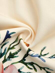 GlowEve CURVE 加大码女式杏色复古印花抽绳腰A字短裤。适合场合：日常休闲穿着、度假、轻度社交场合、轻度办公/通勤。 - 彩色 - 查看 6