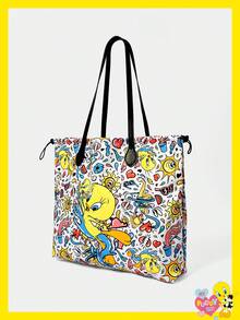 LOONEY TUNES X SHEIN Women's Cartoon Printed Pattern Convenient Handbag - cartoon - View 2