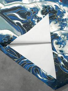 Manfinity Dauomo Men's Full-Print Digital Crane, River, Sunset Pattern T-Shirt - Blue - View 4