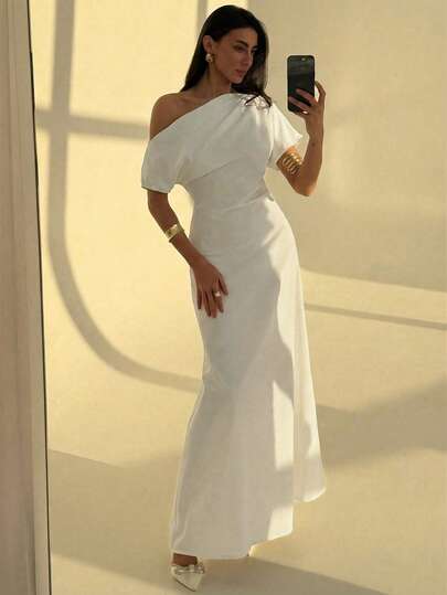 Aloruh Women Long Dresses Women Long Dresses Wedding Guest Dress Women Wedding Guest Dress  Dress For Wedding Guest Formal Dresses For Wedding Guest Dresses For Wedding Event Wedding Guest Dress Elegant  Wedding Guest Wedding Guest Dresses  Wedding Dress Guest  Dresses For Wedding Guest Evening Dress Chic Wedding Dresses For Wedding Summer Summer Outfits Summer Clothes Beach Outfits For Woman  Beach Vacation Vacation Outfits Woman Boho  Tropical Vacation Woman Clothe Wedding Guest Dress Women Bridal Shower Dress White  Elegant Modest White Off-Shoulder Asymmetrical Long Dress With A Slimming A-Line Silhouette, Simple And  Elegant Dresses For Women Casual Dresses For Women   White Dress
