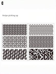 1 件装虚线和图像手绘报纸模板，镂空绘画，PET 镂空模板，喷漆，绘画模板 - 單件 - 查看 9