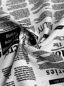 Maweii 大码女式休闲百搭阔腿裤，撞色不对称印花设计，时尚音乐节春夏度假必备，日常休闲百搭。 - 黑與白 - 查看 8