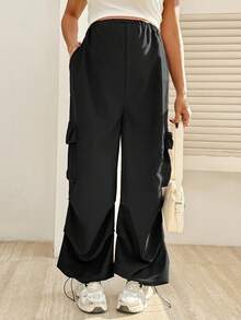 SHEIN Maternity Clothes Maternity Pants Summer Pregnant Clothes Black Maternity Overalls Comfortable, Casual - Black - View 5