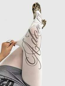 ROMWE Anime 女士紧身裤 - 奶白色 - 查看 4