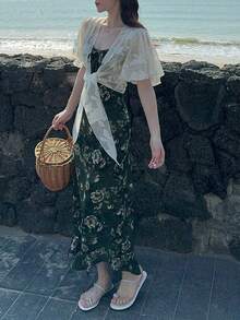 DAZY Women's Fashionable Vacation Sheer Tie-Up Lightweight Jacket, Summer - White - View 4