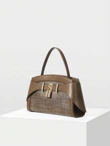 MOTF PREMIUM FASHION LOCK DETAIL TOP HANDLE BAG - Light brown - View 3