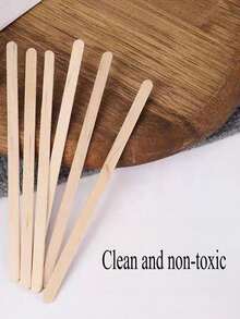 500支美容脱毛木棒护理工具，一次性木棒脱毛蜡准备和涂抹工具，木屑 - 米色 - 查看 4