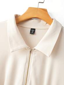 GlowEve CURVE Women's Casual Elegant Short Sleeve Collared Dress - Apricot - View 7