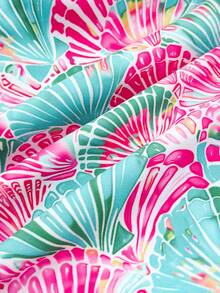 SHEIN Teen Girls Shell Print Halter Bikini Sets, Casual Vacation Beach Style - Multicolor - View 7