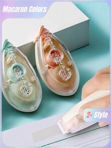 1 pieza/3 piezas Cinta adhesiva transparente doble cara de 6m, empaque aleatorio sencillo para volver a la escuela - Varios - Ver 2