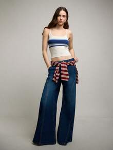 Nöista Camiseta de punto con bloqueo de color casual con un ajuste ceñido y tela de punto elástica. Para looks festivos de resort y primavera, primavera-verano. - Multicolor - Ver 3