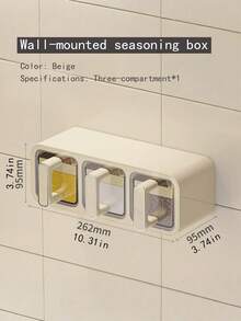 Seasoning Storage Box, Wall-Mounted Seasoning Box, Kitchen Household Salt Shaker, Seasoning Jar, Seasoning Rack, Seasoning Box Set - Multicolor - View 5