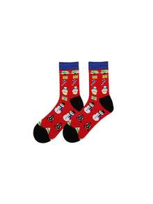 10/20/30/40只装随机棉袜，麋鹿、雪人图案 – 秋冬中筒袜 - 彩色 - 查看 8