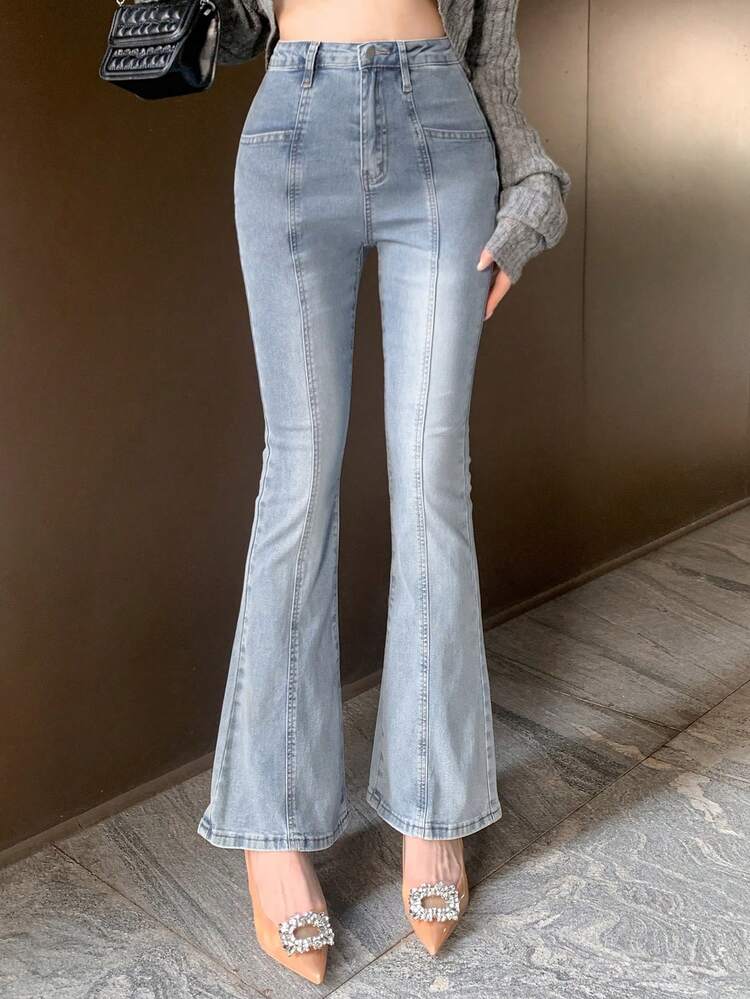 Women's Split Design Regular Waist Sexy Casual Flare Pants