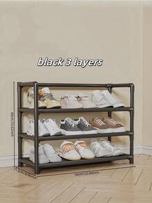 1 chiếc kệ giày 3-4 tầng gắn tay vịn, dung tích lớn, chắc chắn, đơn giản, nhiều tầng chống bụi, thích hợp cho gia đình và ký túc xá. (Kệ đựng giày, kệ đựng giày trong tủ quần áo, kệ đựng giày treo cửa) - Nhiều màu - Xem 2