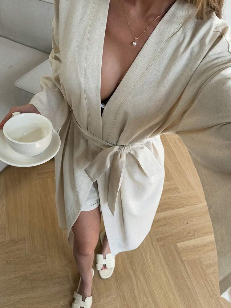 Women's Fashion Casual Drop Shoulder Long Jacket & Shorts 2 Pieces Set Lounge Sets For Women