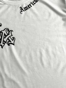 男士休闲字母印花圆领短袖T恤，夏季 - 彩色 - 查看 4