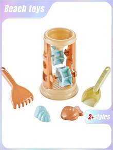 Juego de 5/6 piezas de juguetes de playa, juguetes de agua y playa, carrito de playa, cubo y herramientas para cavar y jugar en la arena, juguetes para castillos de arena, herramientas para cavar en la playa y la nieve, juego de herramientas para cavar en la arena, juegos de juguetes de playa, juegos interactivos para padres e hijos - Multicolor - Ver 1