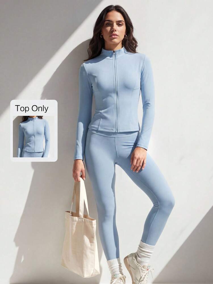 New Long Sleeve Cardigan Yoga Jacket Women Fitness Tops Slimming Workout Outdoor Casual Wear