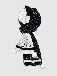 ROMWE Anime Bufandas para mujer - Blanco y Negro - Ver 2