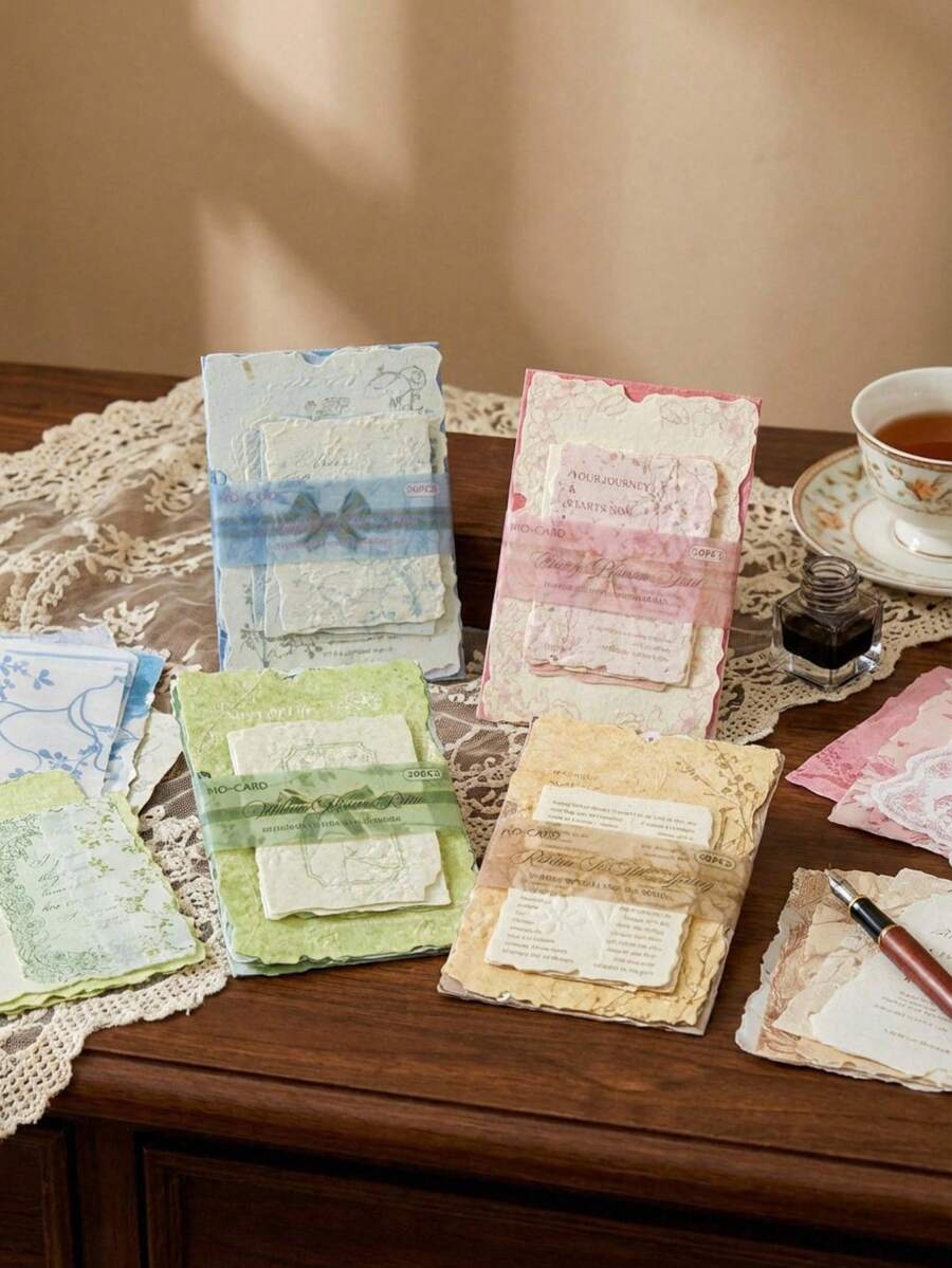Cirelle Pacote de 30 folhas de papel artesanal vintage - Folhas leves e livres de ácido para scrapbooking, suprimentos de diário, decoração DIY e papelaria de volta às aulas - Multicolorido - Visão 1