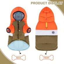 2-Leg Warm Hooded Sweater Jacket For Dogs, Comfortable Pet Clothes For Cold Weather, Cute Dog Outfit, Fashionable Small Dog Winter Coat With Hood - Multicolor - View 29