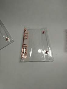 1PC Rose Gold Transparent Ring Binder Multiple Sizes Includes Refill Paper Sticker Album Seal Closure Book For Scrapbooking Diary Office Organization - Multicolor - View 11