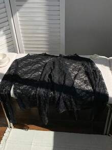 Comfortcana 2pcs Black Lace & Mesh Set - Black - View 3