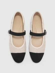 CUCCOO BIZCHIC Spring And Autumn New Versatile French Mary Jane Shoes Low Vamp Round Toe Belt Women's Shoes - Beige - View 2