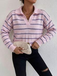 EURMUSE Soft Touch Crew Neck Pullover Sweater - Mauve Purple - View 5