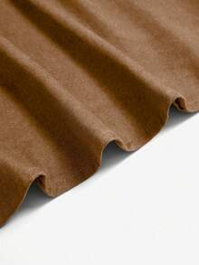 Franclia Plus Size Women High Waist Flared Skirt, Elegant Commuter, Date, Casual, Versatile, Decorated With Gold/Coffee Buttons Brown Long Skirt Brown Midi Skirt Brown Pleated Skirt Warm Brown Skirt Long Brown Skirt Brown Elegant Skirt Western Skirt Earthy Skirt Women Brown Maxi Skirt - Khaki - View 3