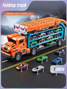 Mobil Mainan Lintasan Geser dan Angkat yang Baru, Mainan Mobil Lintasan Angkat, Truk Lipat dan Mudah Disimpan, Mainan Mobil Miniatur Paduan Logam, Mobil Mainan Interaktif. - MultiWarna - View 1